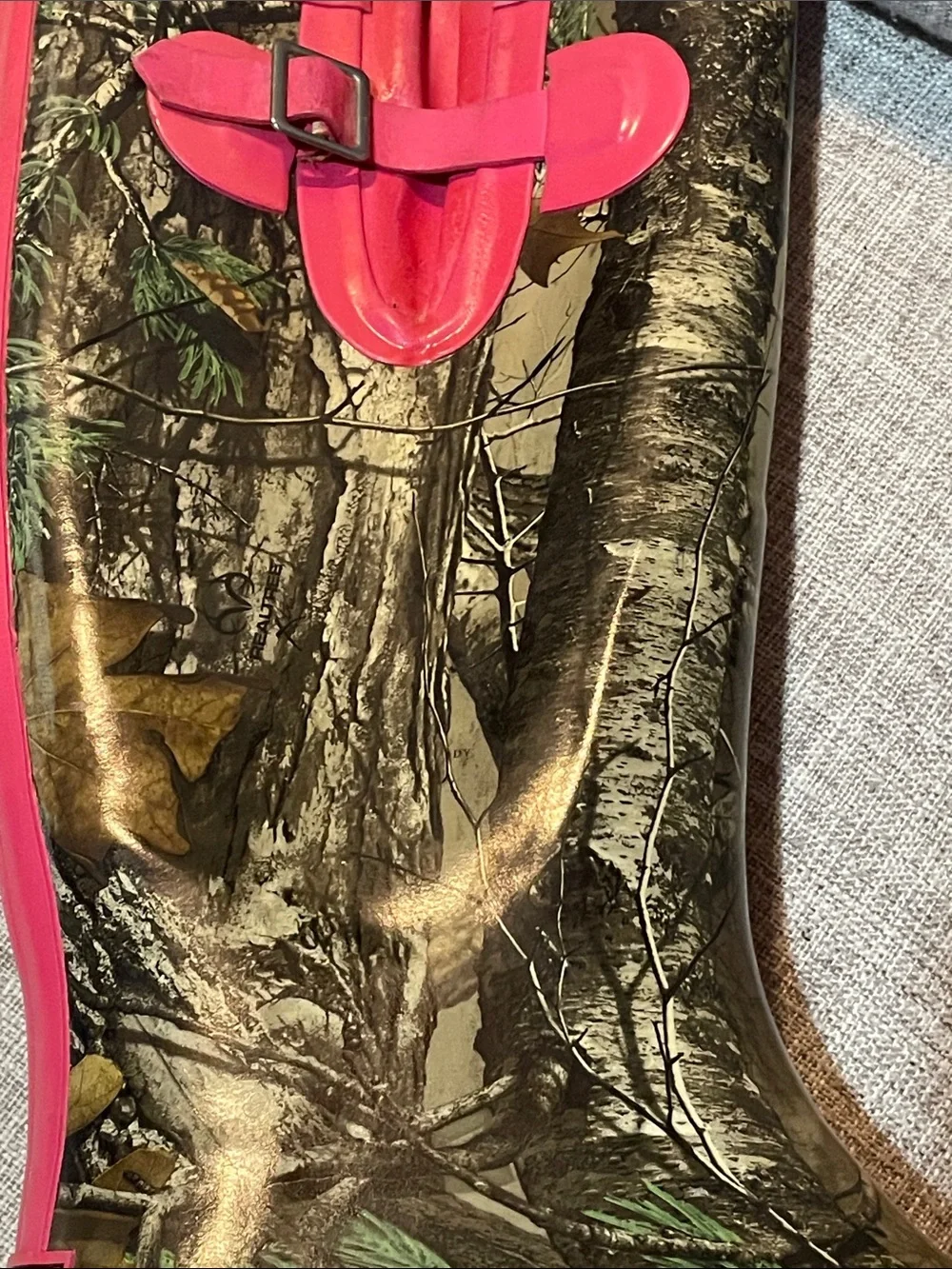 Game Winner Women's Waterproof Camouflage Rain Boots Pink Trim Size 5
